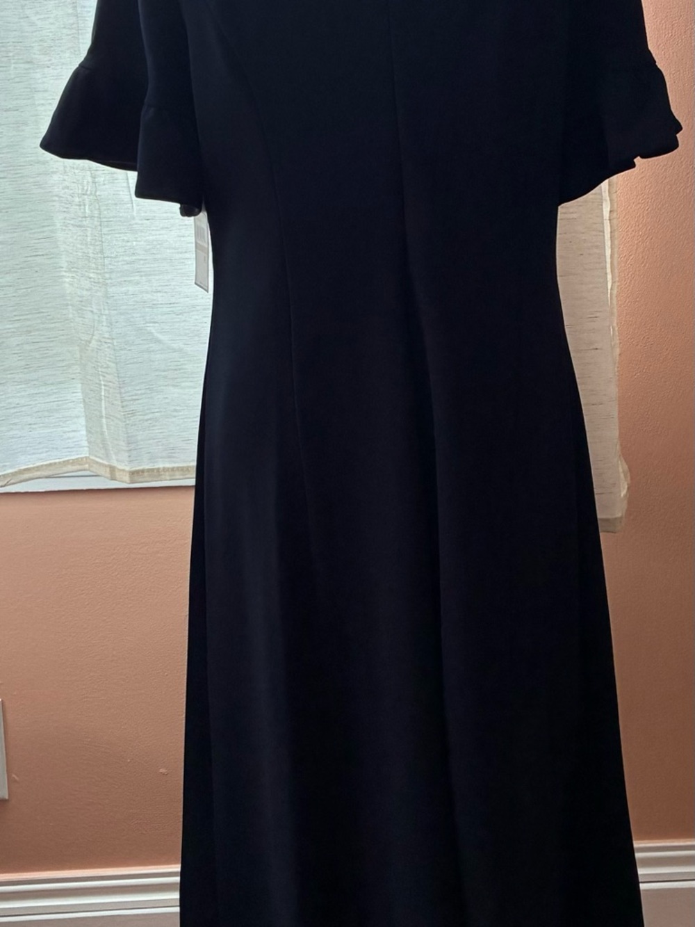 JESSICA HOWARD Classic Dark Navy Ruffle Sleeve MIDI Dress - SIZE 12 - NWT - Picture 4 of 5